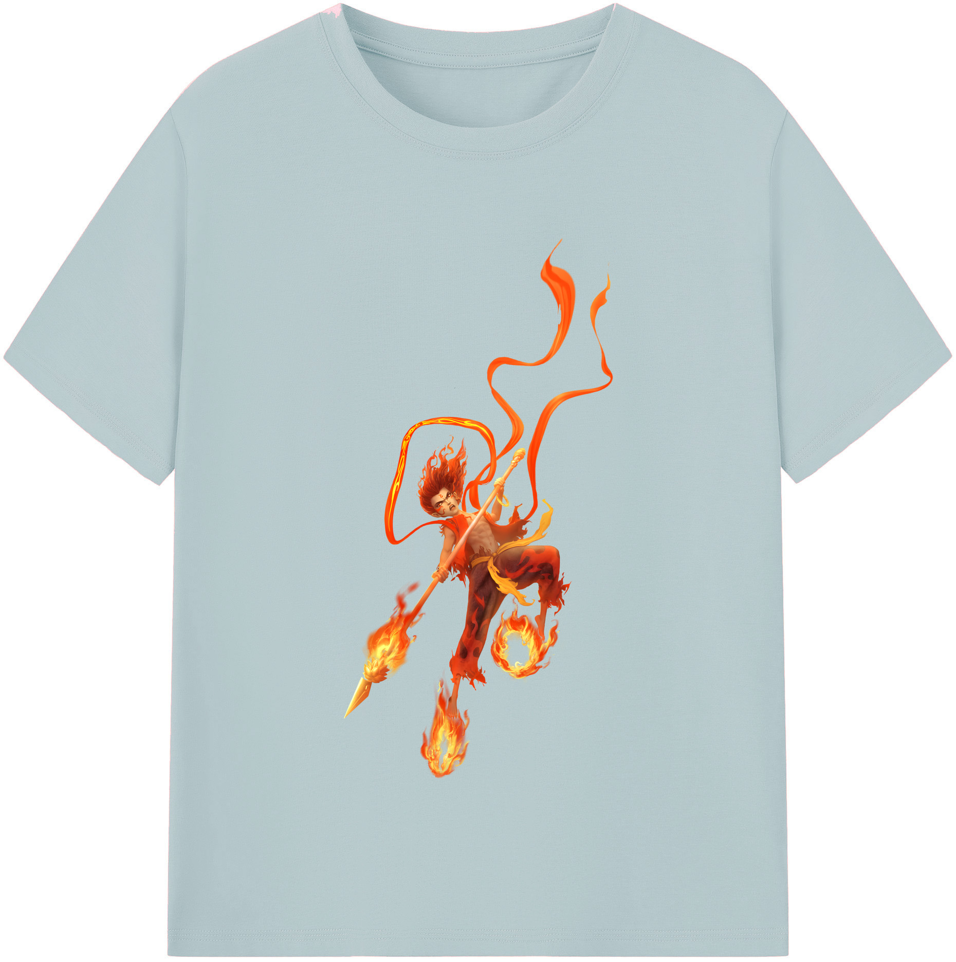 （画像用） Ne Zha 2 ナタ 魔童の大暴れ 綿100％半袖Tシャツ（フロントプリント）
